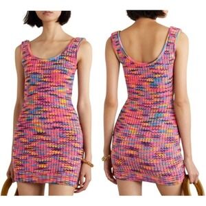 Staud Gardenia Knitted Mini Dress Womens Medium Bodycon Festival Summer Rave